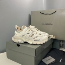 Balenciaga Glow In The Dark Track Sneakers Unisex Læder Og Mesh Abrikos