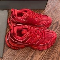 Balenciaga Glow In The Dark Track Sneakers Unisex Læder Og Mesh Rød