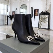 Scian Balenciaga BB 85MM Booties Mná Craiceann laonna Dubh