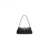 Balenciaga Mála ghualainn Lindsay Beag Le Strap I Leathar Dubh cabhraithe crogall
