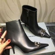 Scian Balenciaga BB 80MM Booties Mná Craiceann Caorach Dubh