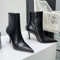 Balenciaga Cailleach 100MM Booties Mná Craiceann laonna Dubh