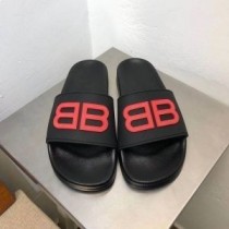Sleamhnáin Snámha Balenciaga Lógó Unisex BB Rubber Dubh/Dearg