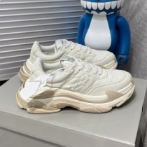 Sneakers Balenciaga Triple S Unisex BB Lógó Leathar Agus níolón Beige