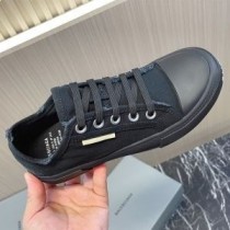 Sneakers Balenciaga Páras Íseal Barr Canbhás Unisex Dubh
