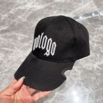 Balenciaga Nologo vezena pamučna kapa u crnoj boji