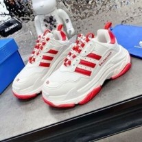 Balenciaga X Adidas Triple S tenisice uniseks koža i mreža bijela/crvena