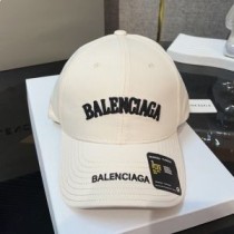 Pamučna pamučna kapa s logotipom Balenciaga u bijeloj boji