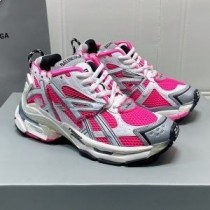 バレンシアガ ランナー スニーカー ユニセックス メッシュ ピンク/ホワイト