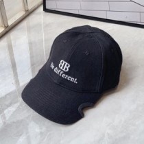 バレンシアガ BB ビー ディファレント 刺繍キャップ コットン ブラック