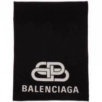 Pletený šál s logom Balenciaga BB v čiernej farbe