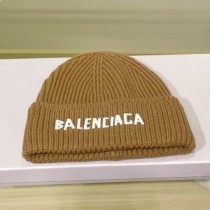 Pletená čiapka s logom Balenciaga v hnedej farbe