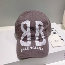 Balenciaga BB Striekaná čiapka bavlna v šedej farbe