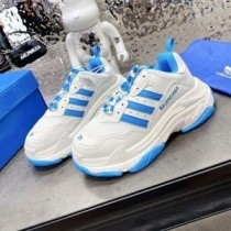 Balenciaga X Tenisky Adidas Triple S Unisex Kožené And Mesh Biely/Modrá
