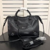 염소 가죽 블랙 소재의 Balenciaga 스몰 클래식 시티 숄더백