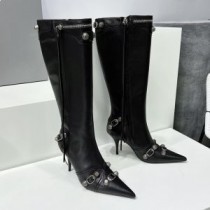 Balenciaga Cagole 90MM 부츠 여성 송아지 가죽 블랙