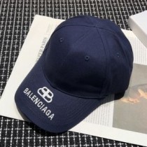 Balenciaga BB 바이저 캡 자수 로고 코튼 네이비 블루