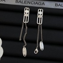 Balenciaga BB 아이콘 실버 체인 펜던트 귀걸이