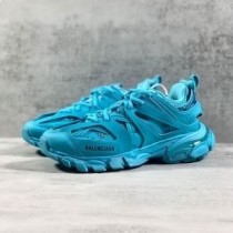 Balenciaga 트랙 스니커즈 남녀공용 메탈릭 가죽 및 메쉬 틸