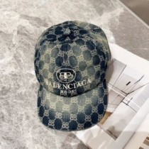 Balenciaga 올오버 로고 BB 모드 야구 모자(블루/화이트)