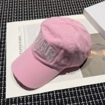 Balenciaga Paris Haftowana Czapka Bawełniana W Kolorze Różowym
