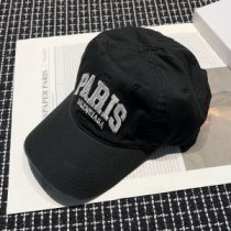 Balenciaga Paris Haftowana Czapka Bawełniana W Kolorze Czarnym