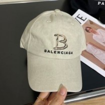 Czapka z daszkiem Balenciaga Single B Bawełniana w kolorze beżowym