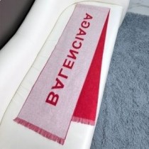 Dwustronny szalik z logo Balenciaga w kolorze czerwono-białym