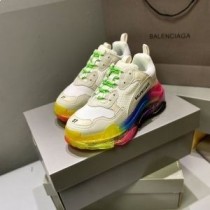 Trampki Balenciaga Triple S z wielokolorową podeszwą unisex, ze skóry i siateczki, morela/róża