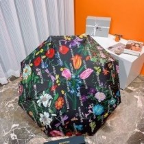 Balenciaga Składany parasol w kwiaty i monogramy w kolorze czarnym