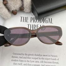 Balenciaga BL8602 Owalne okulary przeciwsłoneczne z acetatu w kolorze brązowym