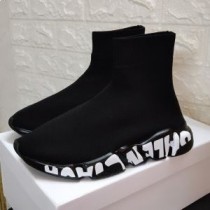 Trampki Balenciaga Speed z podeszwą w kolorze graffiti, unisex, wszystkie czarne