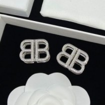 Kolczyki z kryształkami Balenciaga BB Icon w kolorze srebrnym