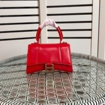 Balenciaga Bolso XS Hourglass En Piel De Becerro Rojo