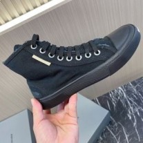 Balenciaga Paris Zapatillas Altas Unisex Lona Negro