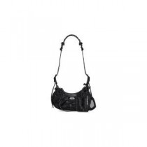 Balenciaga Bolso De Hombro XS Le Cagole En Piel Repujada De Cocodrilo Negro