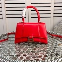 Balenciaga Bolso Pequeño Hourglass En Piel De Becerro Rojo