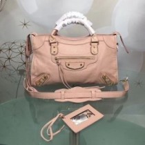 Balenciaga Bolso De Hombro Clásico City En Piel De Cabra Bordeada Cereza
