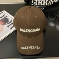 Gorra de béisbol marrón con logo doble de Balenciaga