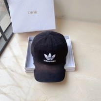 Balenciaga x Adidas - Casquette en coton brodé avec logo en noir