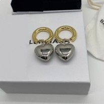 Balenciaga Boucles d'oreilles créoles à pendentif cœur en or/argent