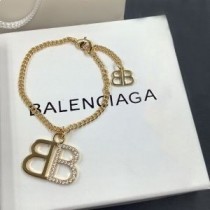 Balenciaga Bracelet BB 2.0 avec strass en or