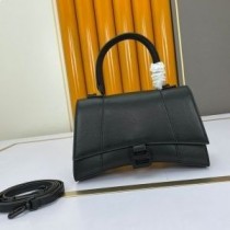 Balenciaga Petit Sac à Main Hourglass En Cuir De Vache Noir