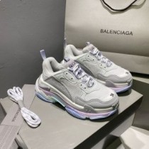 Balenciaga Baskets Triple S Unisexe Cuir Et Mesh Gris/Violet