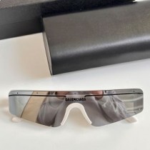 Balenciaga BB003S Lunettes de soleil rectangulaires de ski - Blanc