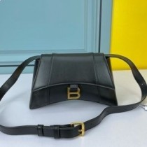 Balenciaga Sac Porté Epaule XS Downtown Lisse En Cuir De Veau Noir