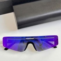 Balenciaga BB003S Lunettes De Soleil Rectangulaires De Ski En Violet