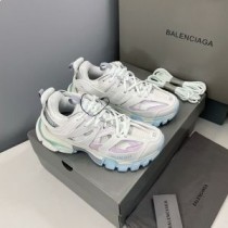 Balenciaga Glow In The Dark Track Baskets Unisexe Cuir Et Mesh Blanc
