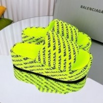 Balenciaga Claquettes Rise Platform Femme Textile Citron