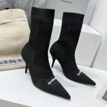 Balenciaga Knife 80MM Bottes Femme Tricot Noir